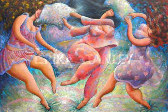 SCHILDERIJ PIJAMAS PARTY