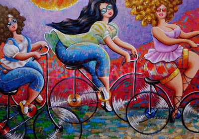 SCHILDERIJ SUNNY BIKERS