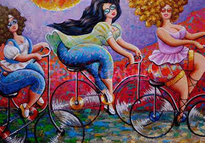 SCHILDERIJ SUNNY BIKERS
