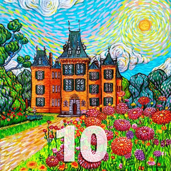 HUISNUMMERBORD KEUKENHOF KASTEEL ALS VAN GOGH