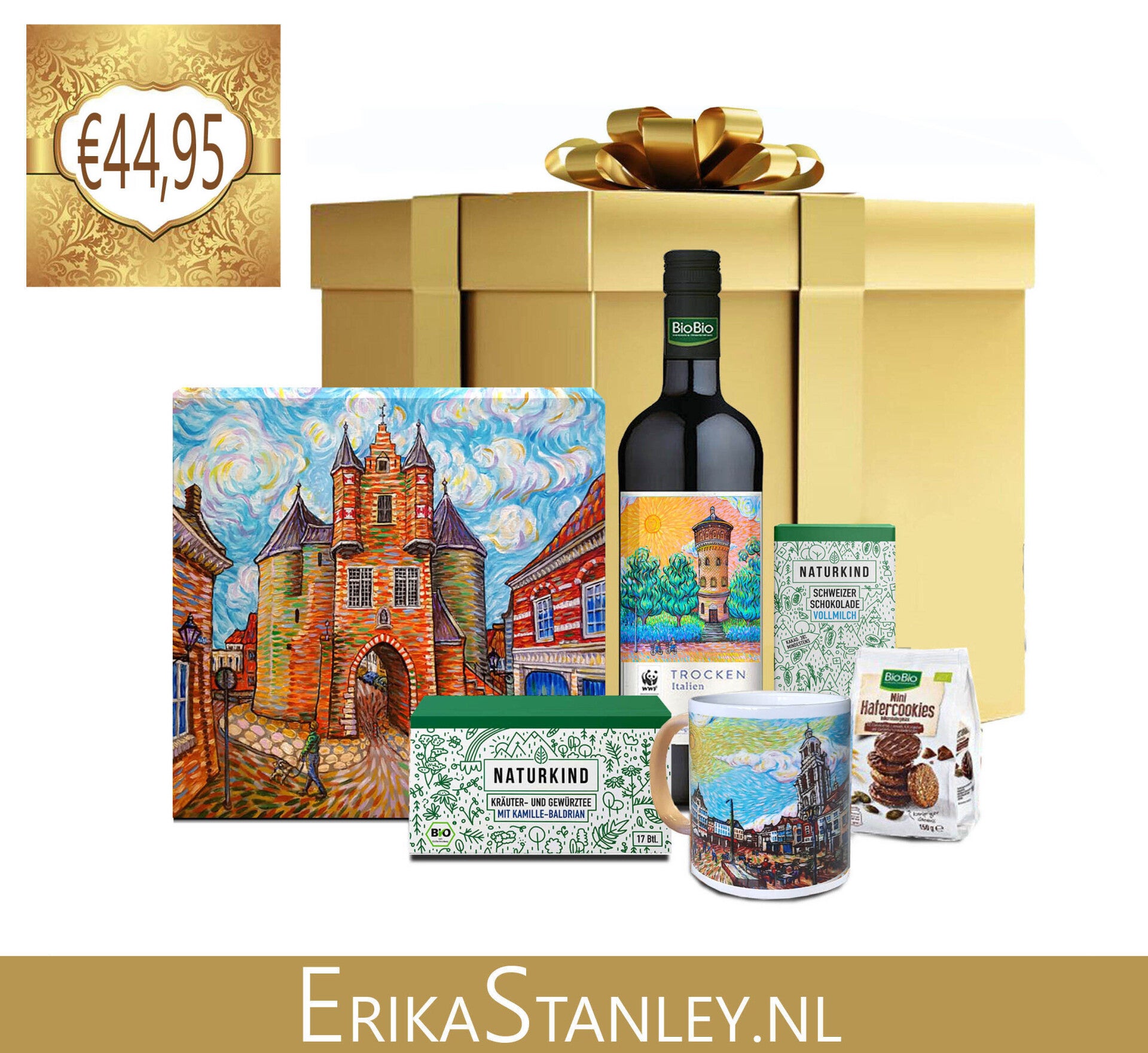 CADEAUPAKKET MET SCHILDERIJ BERGEN OP ZOOM