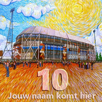 HUISNUMMERBORD ROTTERDAM DE KUIP ALS VAN GOGH
