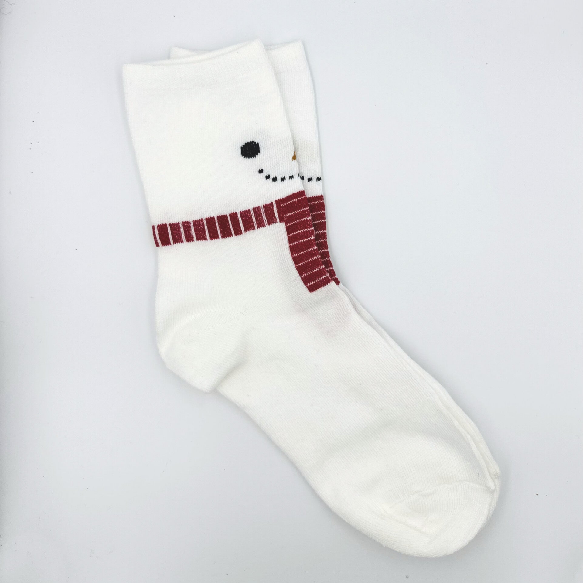 Kerstsokken - Snow man white -