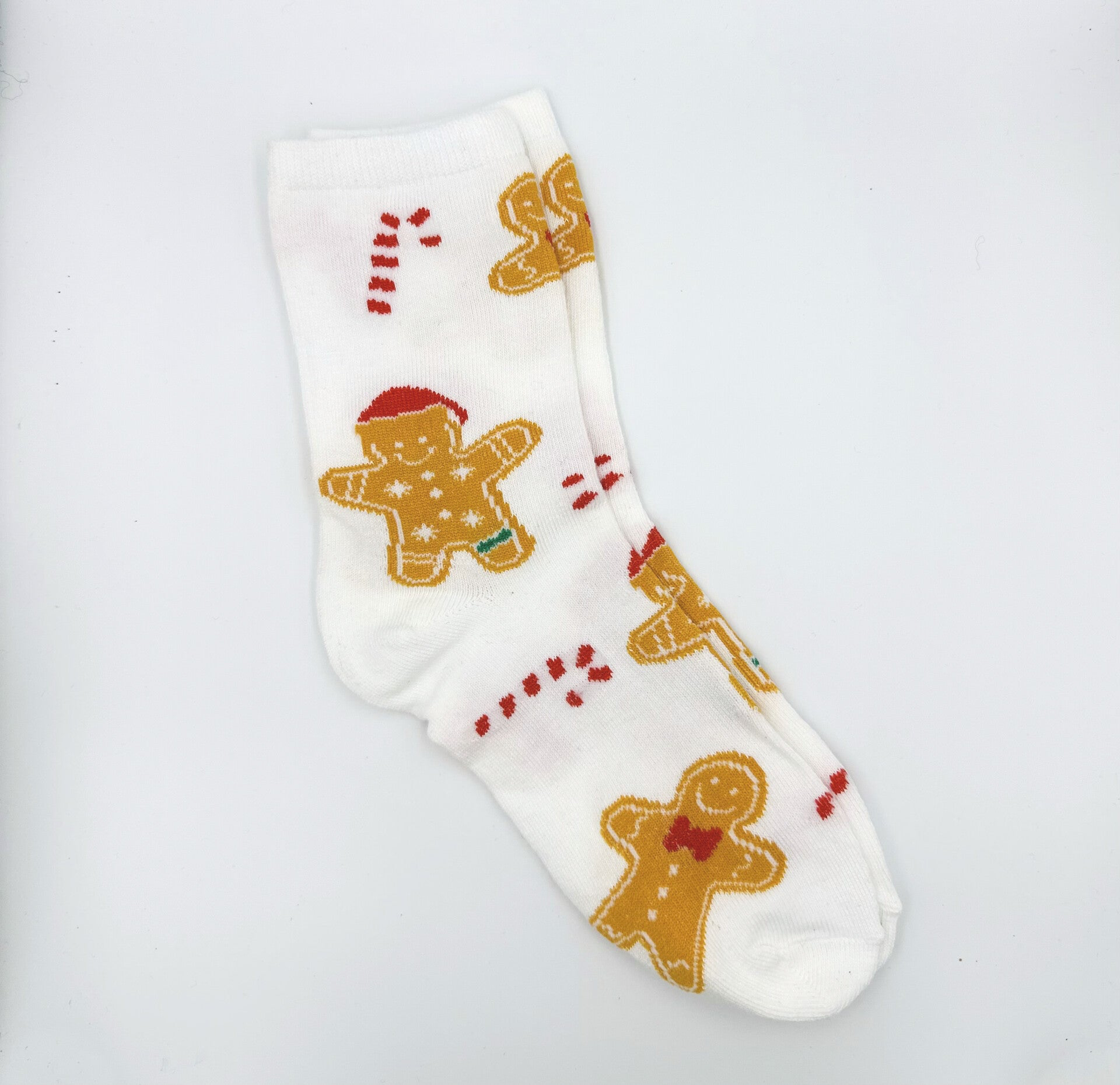 Kerstsokken - Gingerbread white -