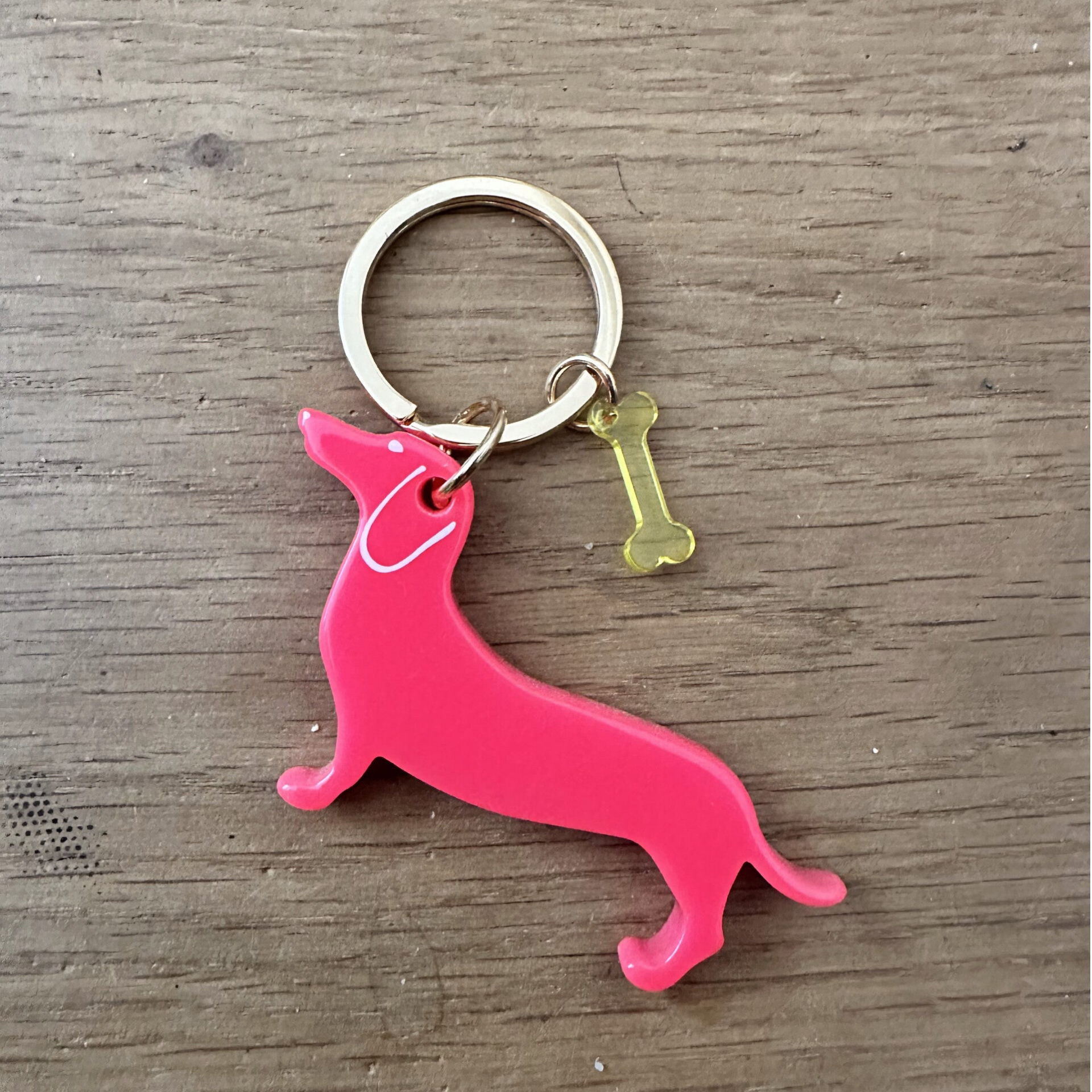Pink Teckel sleutelhanger