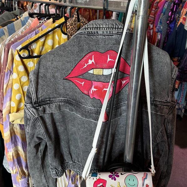 Vintage " HOT LIPS" Jeans jacket