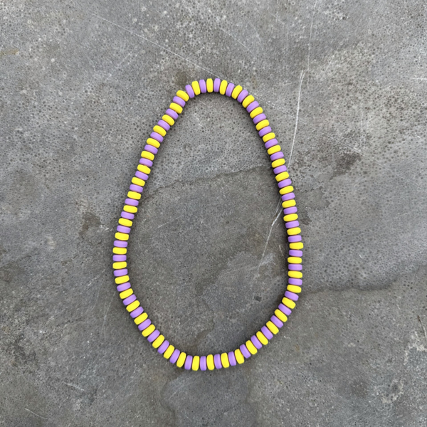 Kleurige Lila/ Gele ketting