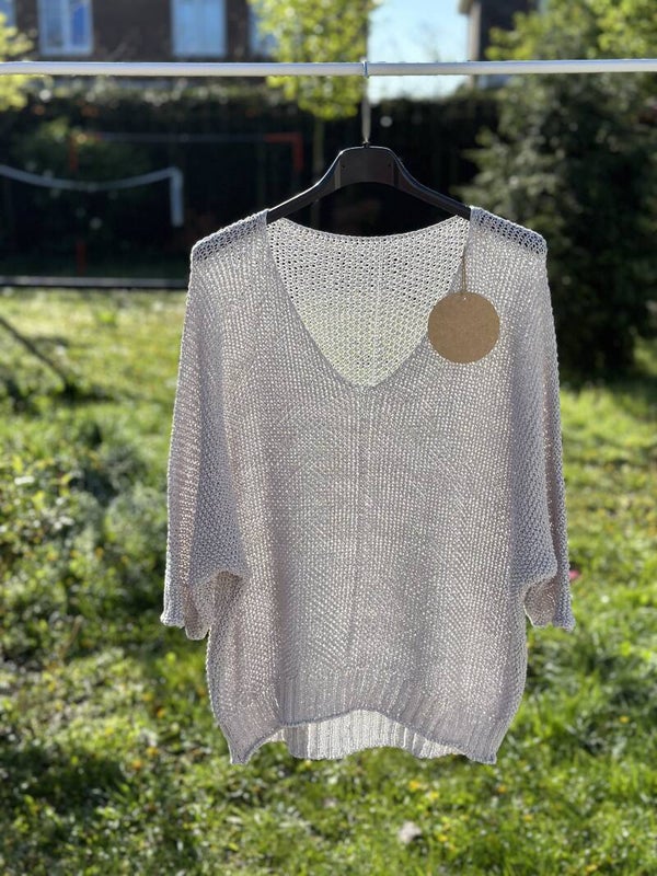 Fijn gebreide trui | Grijs