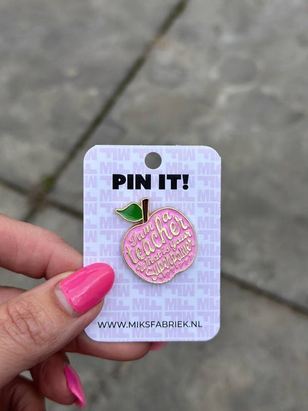 PIN IT!! Juf/Meester appeltje roze