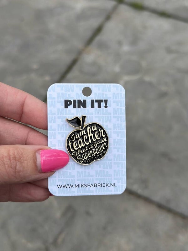 PIN IT!! Juf/Meester appeltje zwart