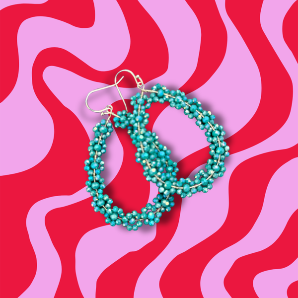 Turquoise druppel (per paar)