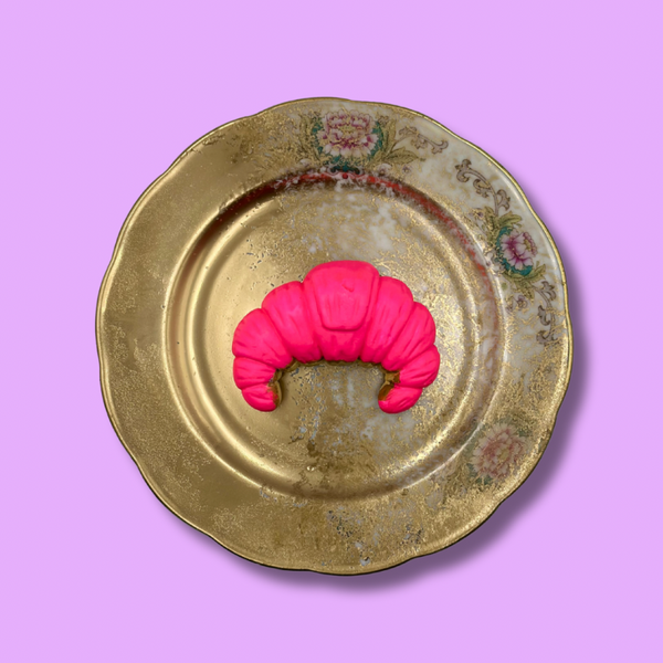 "Golden PINK Croissant" vintage bordje