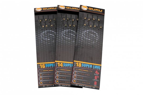 Guru Super LWG Bait Band Rigs 6" Barbless