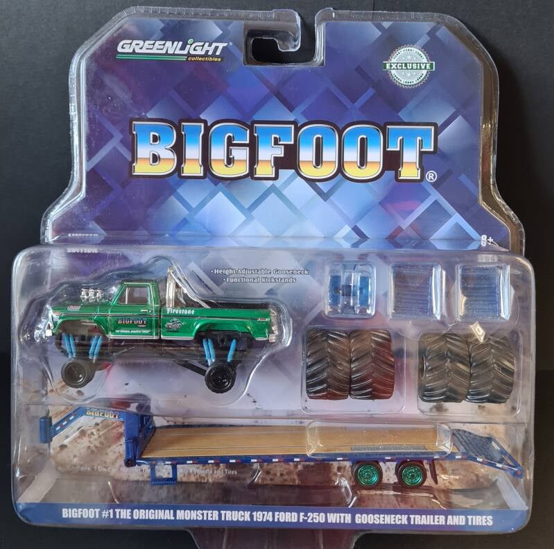 Bigfoot #1 The Original Monster Truck 1974 Ford F-250 With Gooseneck Trailer And Tyres