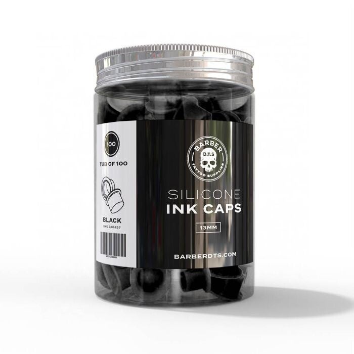 Cups de Tinta de Silicona Negra Barber DTS 13mm (100 piezas)