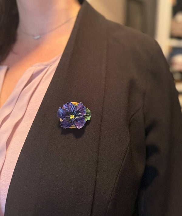Brooch - Dark Purple African Violet