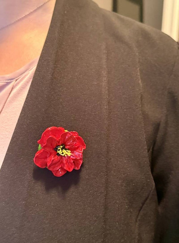 Brooch - Red Camellia