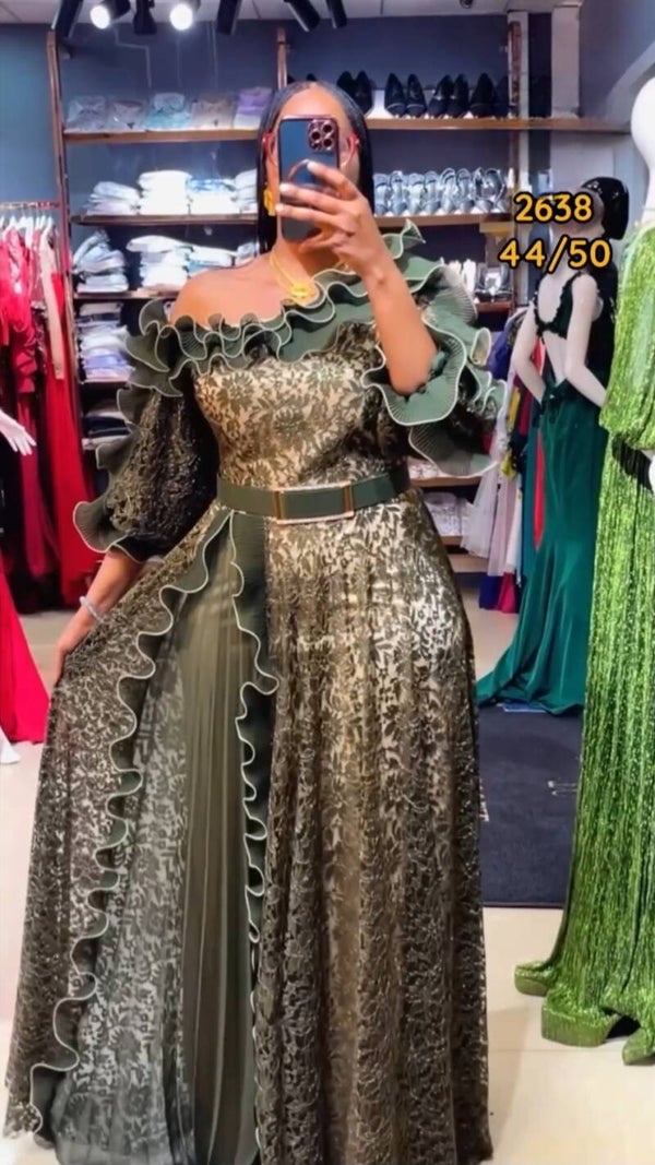 Long gown with off shoulder