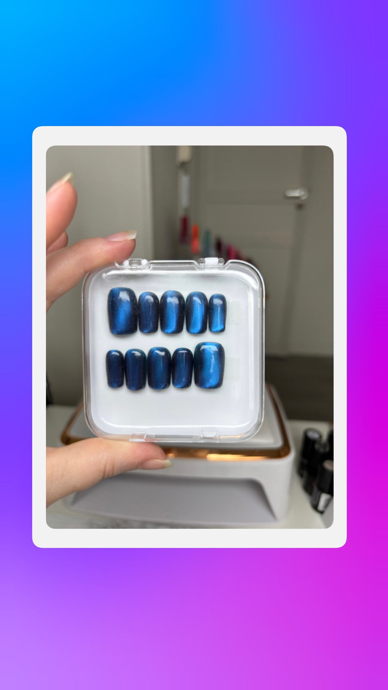 Cateye naills blauw