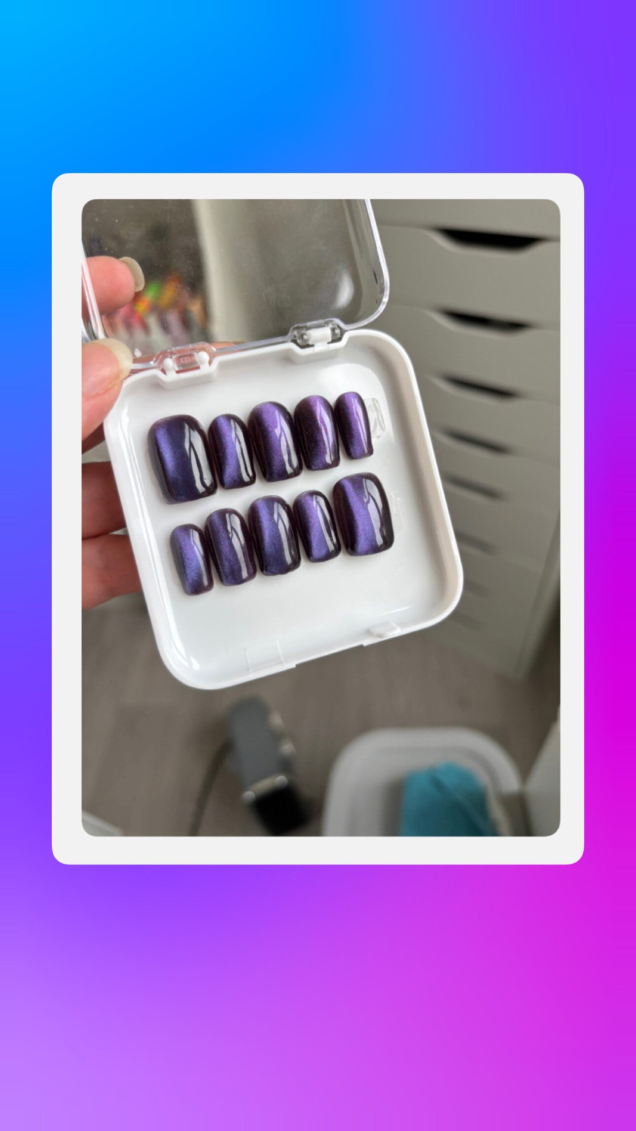 Cateye nails paars