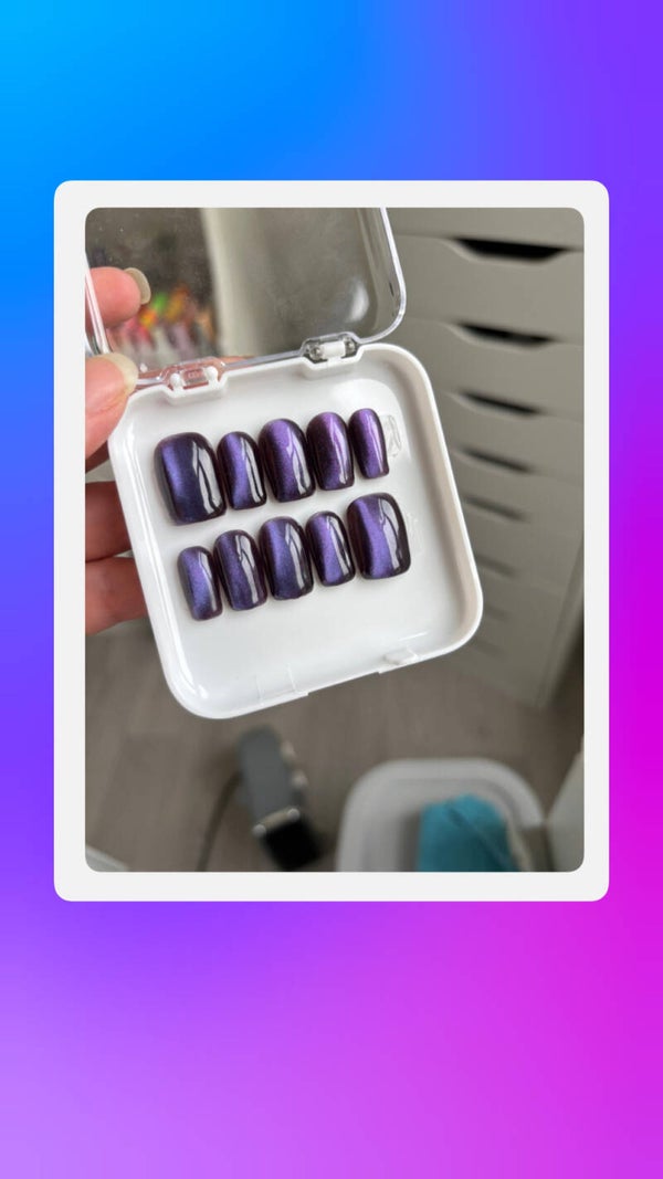 Cateye nails paars