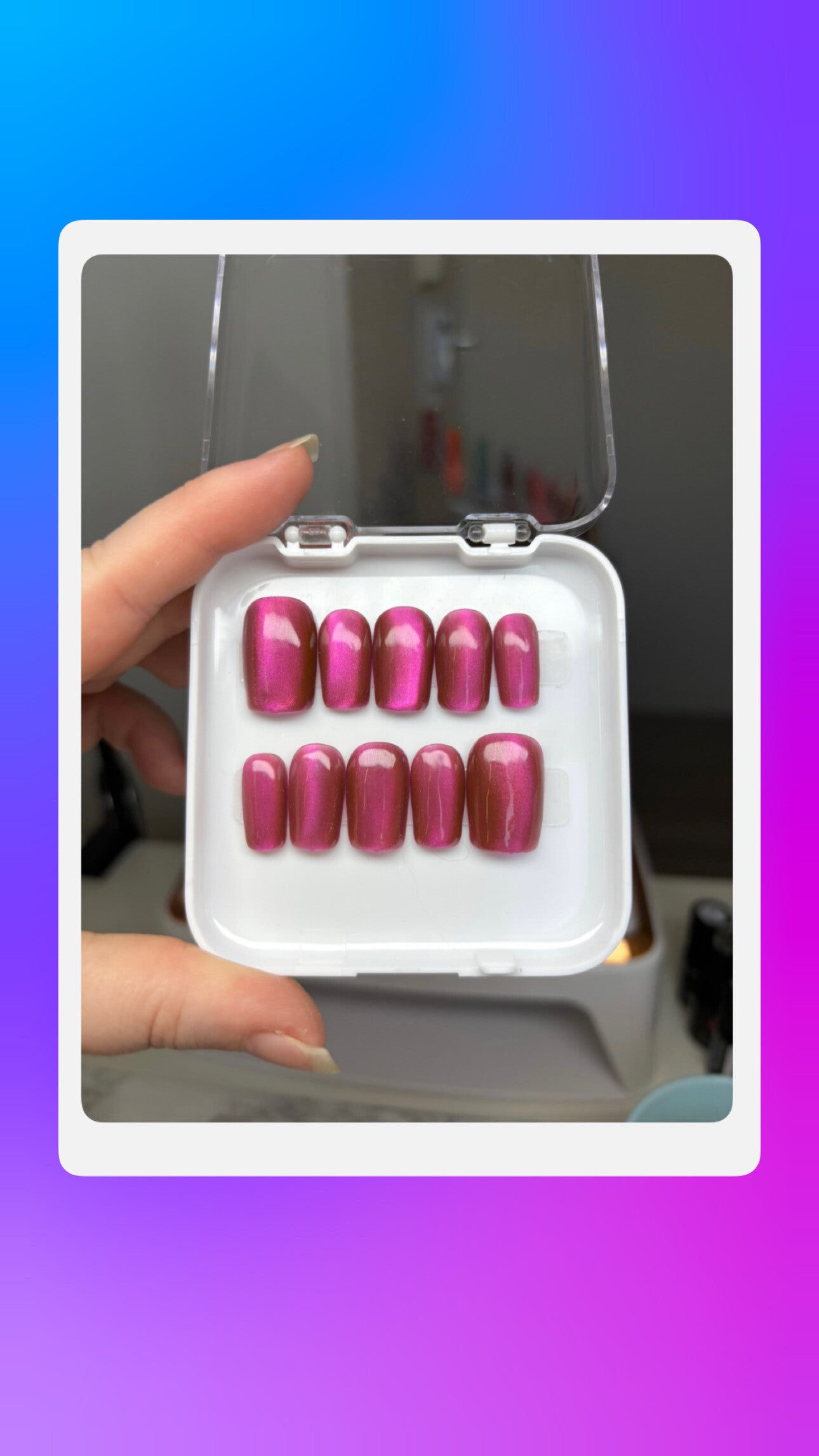 Cateye naills roze
