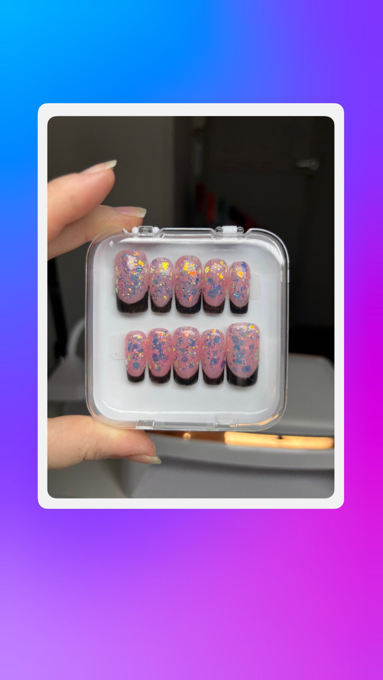 French glitter nails
