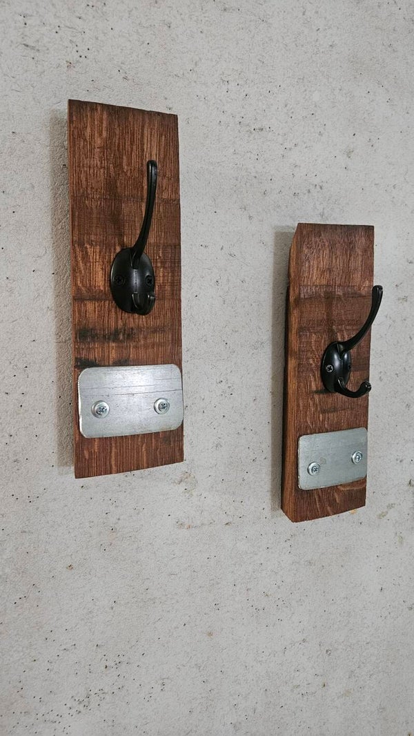 Wine Barrel Stave Wardrobe/Robe Hooks