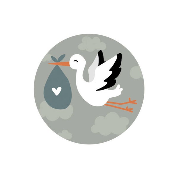 Sticker - Ooievaar groen (5 stuks)