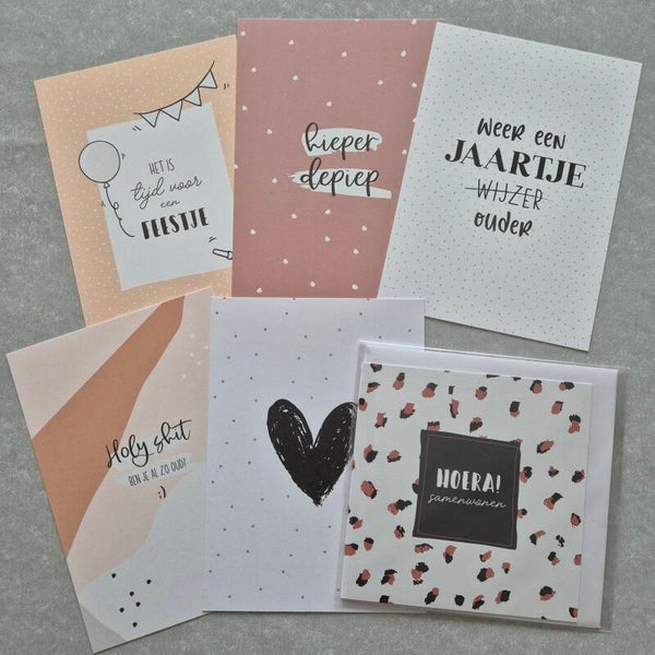 Set van 6 kaarten