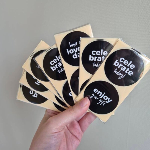25x sticker - Tekst zwart