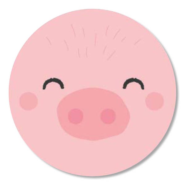 Sticker - Gezicht varken (5 stuks)