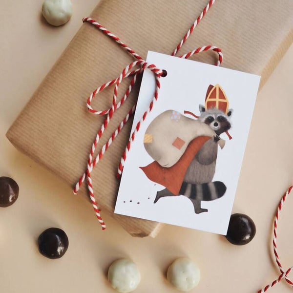 Cadeaulabel - Wasbeer Sint