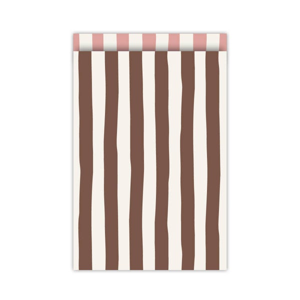 Cadeauzakje | L - Lazy stripes bruin/roze (5 stuks)