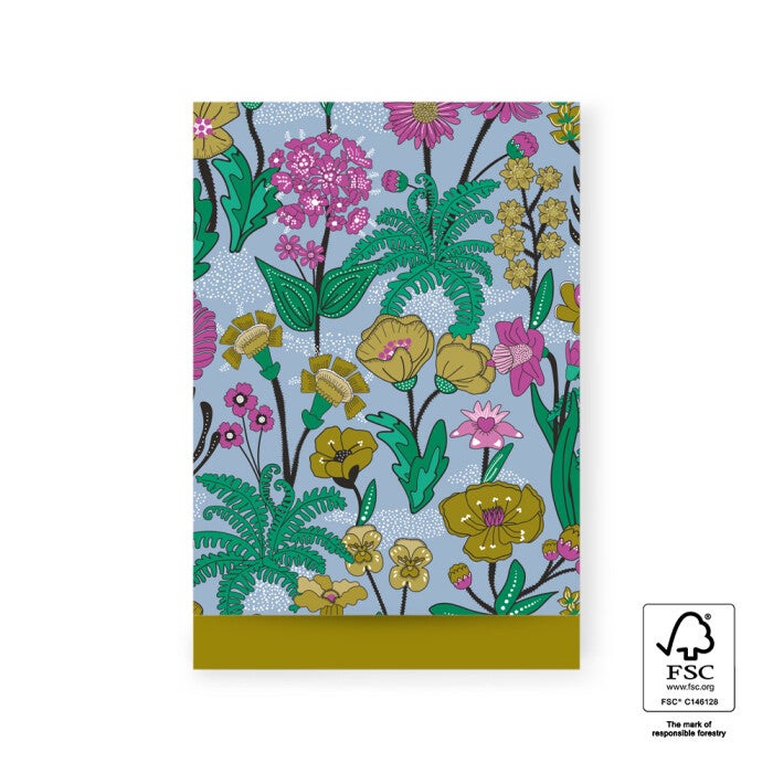 Cadeauzakje | L - Flowers vintage blauw (5 stuks)