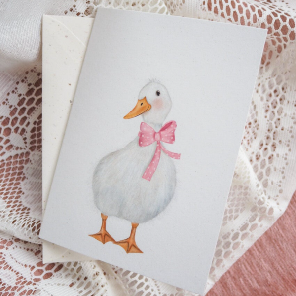 Ansichtkaart - Kleine gans roze (incl. envelop)