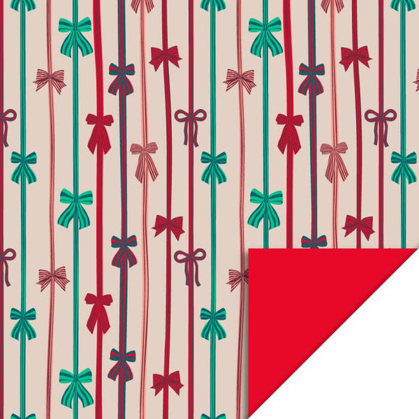 Inpakpapier - Bow parade red | 70 cm breed