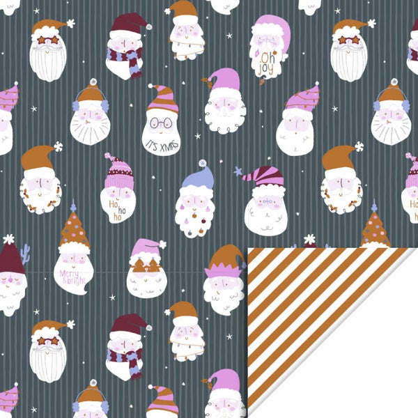 Inpakpapier - Crazy santa | 70 cm breed