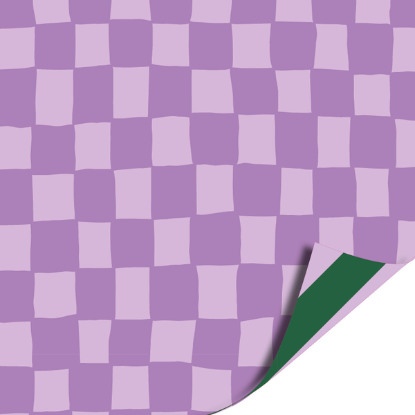 Inpakpapier - Handdraw grid lila | 30 cm breed