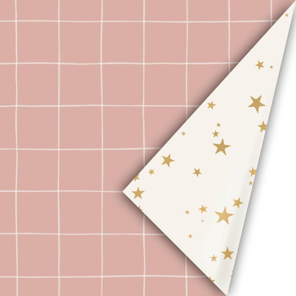 Inpakpapier - Grid roze | 50 cm breed