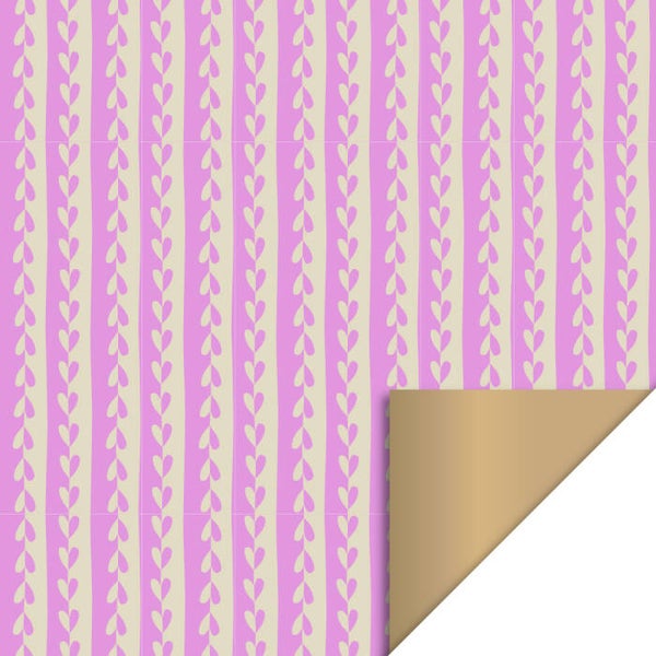 Inpakpapier - Mini hartjes roze | 70 cm breed