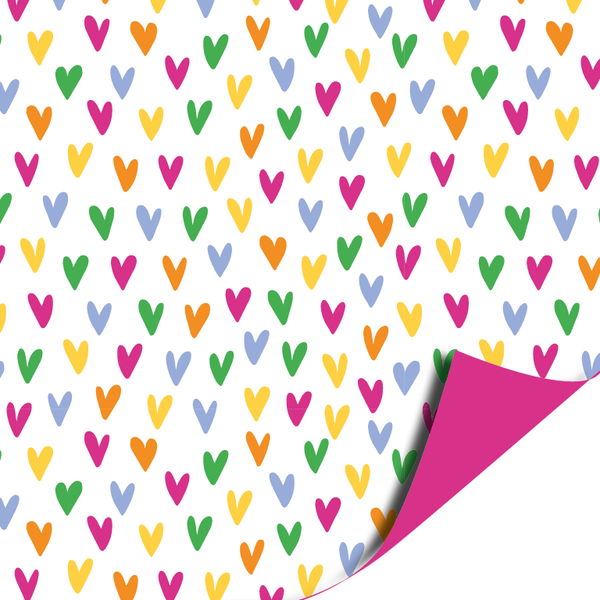 Inpakpapier - Lots of love multicolor | 50 cm breed