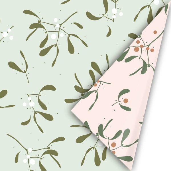 Inpakpapier - Mistletoe salie | 50 cm breed