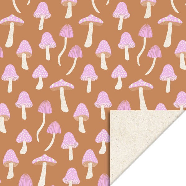 Inpakpapier - Paddestoelen cider | 70 cm breed