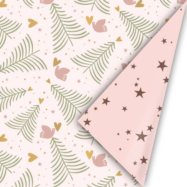 Inpakpapier - Peacefull pines roze | 50 cm breed