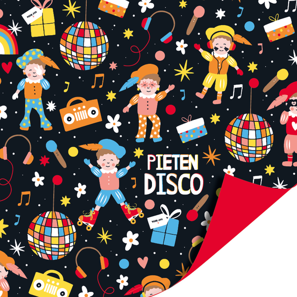 Inpakpapier - Pieten disco | 50 cm breed