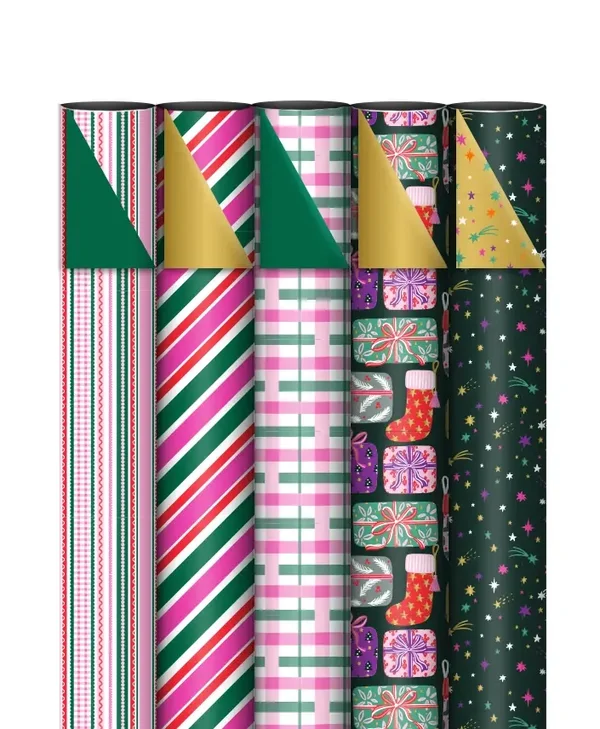 Inpakpapier - Set funky Christmas | 70 cm breed