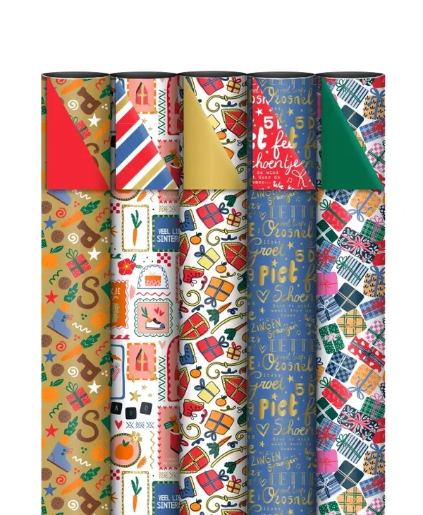 Inpakpapier - Set Sinterklaas pret | 70 cm breed