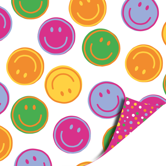 Inpakpapier - Smileys multicolor | 70 cm breed