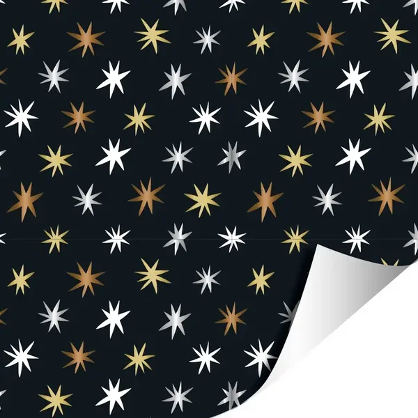 Inpakpapier - Winter stars zwart | 70 cm breed